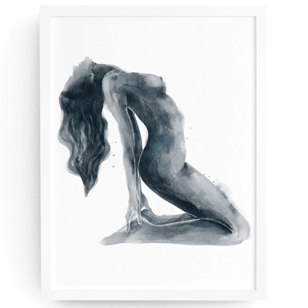 Watercolor Abstract Nude Woman Portrait Print Poster Unframed - Picture 2 of 9